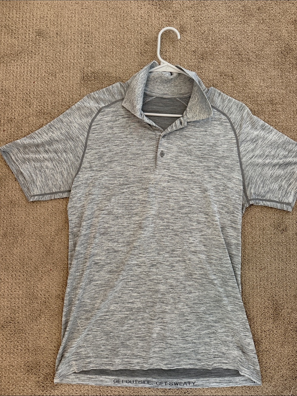 lululemon athletica Gray Heather Short-Sleeve Polo